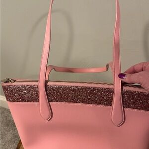 Kate Spade Elegant Pink Flash Glitter Tote Bag